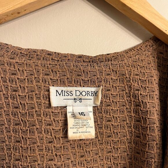 Vintage 90s textured double breasted mod collar jacket tan neutral blazer 16 L - Picture 3 of 8